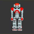 Red And White Humanoid Robot Figure With Rounded Head Shoulders Hands And Feet Design