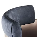 Modern Single Sofa With Navy Blue Upholstery And Sleek Metal Frame Design