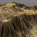 Scenic Mountain Landscape Featuring Rugged Peaks Rocky Terrain And Yellow Patches
