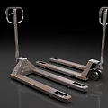 Two Rusty Pallet Jacks With Metal Handles Wheels And Structure