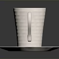 Freshly Brewed Coffee In White Striped Cup With Foam Art On White Saucer