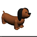 Cute Cartoon Brown Dachshund Stuffed Toy With Black Ears And Nose