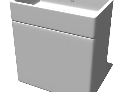 White Freestanding Washbasin With Modern Design And Clean Lines For Bathroom 3d model
