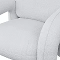 Light Gray Modern Accent Chair With Plush Fabric And Rounded Arms Design 3d model