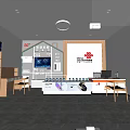 Modern China Telecom Retail Store With Electronic Products Display Shelves And Counters 3d model