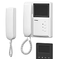 Home Intercom System With White Handset And Multiple Display Devices