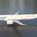 Luxair Airplane With White Body Red And Blue Tail Wings And Engine