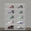 Transparent Shoe Cabinet With Multiple Drawers For Storing Various Color Sneakers