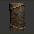 Elegant Bamboo Pen Holder With Hand Carved Landscape Design And Natural Texture