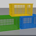 Colorful Plastic Mesh Storage Baskets in Yellow Green and Blue Shades