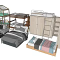 Kids Bed Styles Including House Shaped Loft Bed Bunk Bed With Colorful Bedding