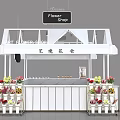 Vibrant Flower Shop Bar Counter With Colorful Blooms And Decorative Flower Buckets