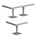 Set of Two Modern Black Tables With Textured Surface And Unique Gold Accent Legs