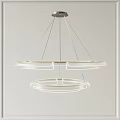 Modern Minimalist Chandelier Featuring Double Circular Rings And LED Lighting 3d model