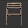 Wooden Armrest Chair With Slatted Seat And Back For Home Furniture