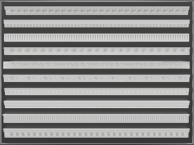 Various Plaster Molding Designs with Decorative Patterns for Interior Decoration 3d model