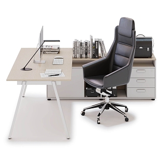 Modern office desk and chair office desk and chair combination 3d model