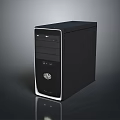 Black Modern Computer Case With Sleek Front Panel And USB Ports Design