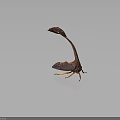 Interesting Insect With Long Tail Patterned Wings And Orange Legs On Dark Background 3d model