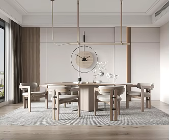 Quiet Restaurant Tables and Chairs 3d model