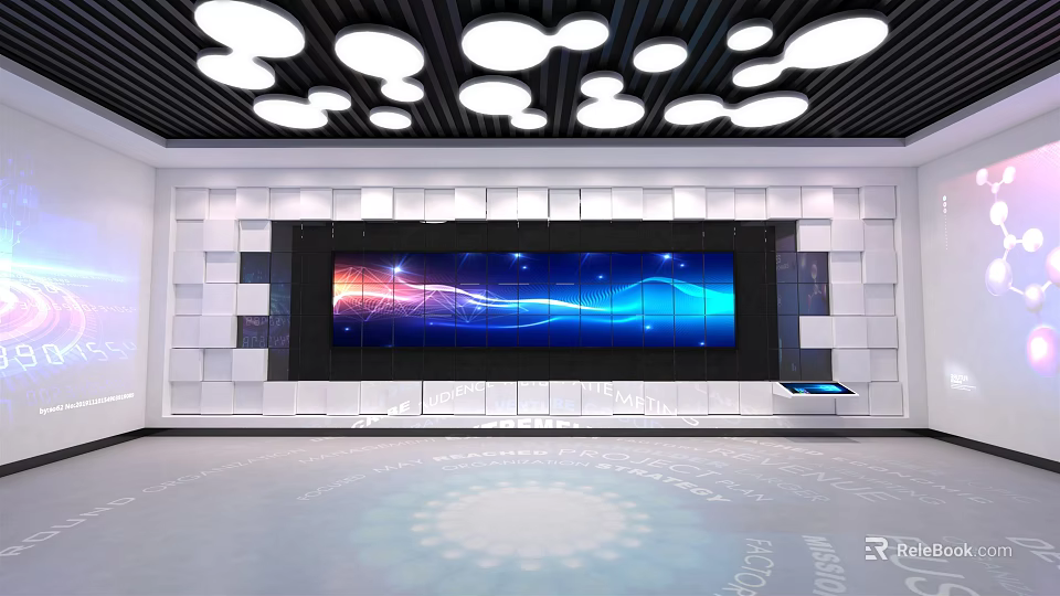 Modern Computer Display Setup With Large Screen Monitor And Advanced Tech Exhibition Design 3d model 