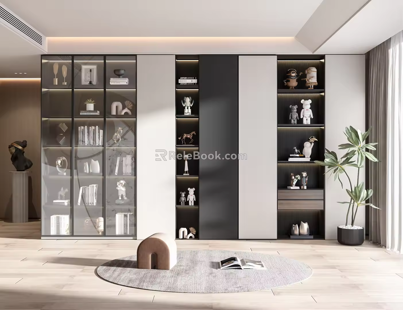 Modern bookcase 3d model