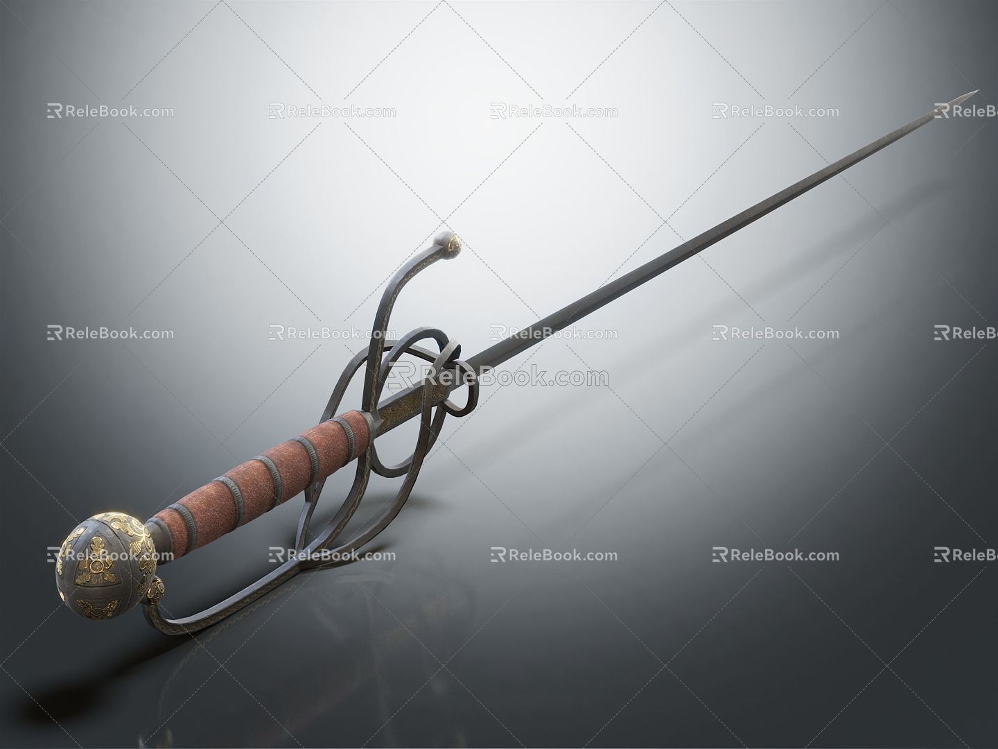 Modern Sword Light Sword Double-edged Sword 3d model