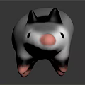 Cute Gray Opossum Toy With Black Ears Pink Nose And Pink Tail