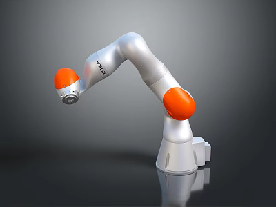Futuristic Sci Fi Game Movie Character With Silver Robotic Arm And Orange Joints 3d model