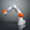 Futuristic Sci Fi Game Movie Character With Silver Robotic Arm And Orange Joints 3d model