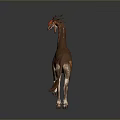 Fantasy Hybrid Creature With Deer Antlers Red Spots Giraffe Body And Zebra Stripes