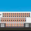 Modern Industrial Factory Building Multi-storey Factory Building Modern Factory Building Square Factory Building Multi-storey Office 3d model