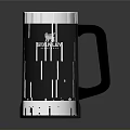 Stanley Dark Brown Vacuum Insulated Mug With Silver Rim And Black Handle