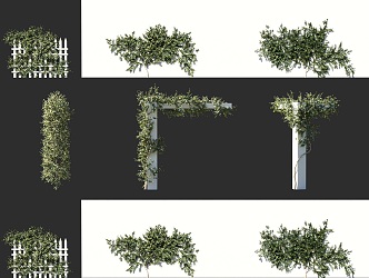 Modern mosaic stone vines flower shrubs plants Apocynaceae flower plants vines mosaic stone courtyard flower shrubs hedge vines 3d model