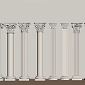 European Column Roman Column Gypsum Column Gypsum Line Cylindrical Square Column 3d model