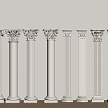 European Column Roman Column Gypsum Column Gypsum Line Cylindrical Square Column 3d model