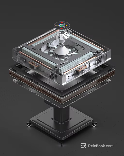 Advanced Sports Equipment With Metal Frame Cooling Fan And Multi layer Precision Structure 3d model