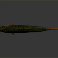 Colorful Aquatic Animal Green Fish With Yellow Spots Red Tail And Red Fins Display Model