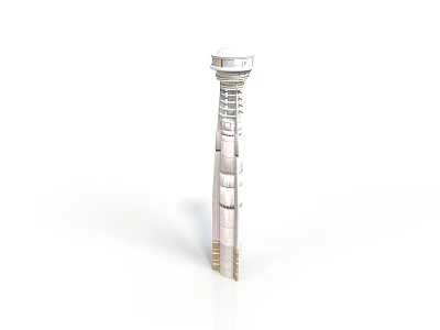 Modern Architectural Tower Building With Spiral Layered Structure And Circular Top 3d model
