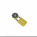 Industrial Mechanical Equipment With Yellow Body Gray Gear And Metal Components