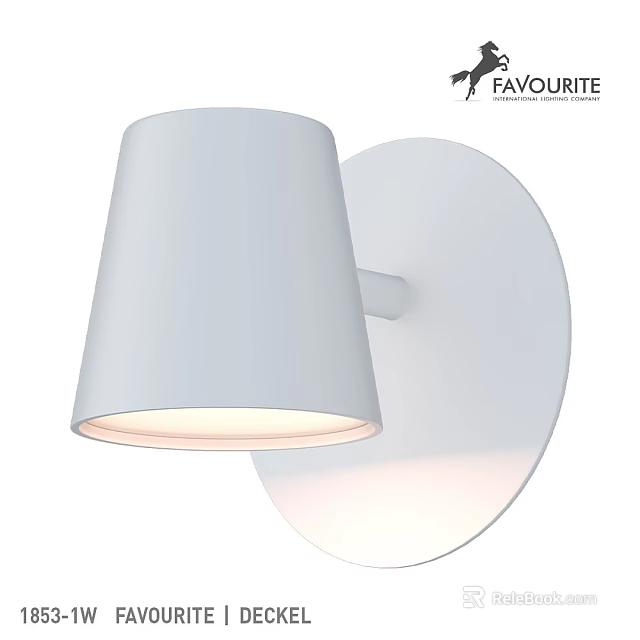 Modern White Wall Light With Conical Shade For Interior Home Lighting 3d model