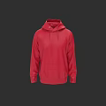 Red Casual Hooded Sweatshirt With Long Sleeves And Kangaroo Pocket Design