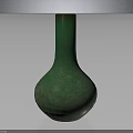 Green Vase Decor On Modern Wooden Shelf Furniture Piece
