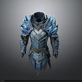 Blue Ice Crystal Fantasy Weapon With Magical Design For Game Characters