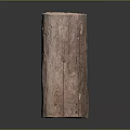 Natural Wooden Log Post With Raw Texture On Dark Background