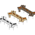 Modern Modular Office Work Desks With Partition Dividers And Multiple Configurations