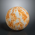 White Decorative Sphere With Orange Dripping Texture For Home Art Decoration