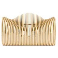Unique Modern Wooden Leisure Chair With Curved Slat Structure And Stylish Design