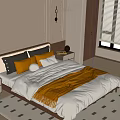 Elegant Modern Bedroom Interior Design With White Bed Pillows Brown Throw Rug And Cozy Chair