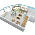 Kids Furniture Store Interior Design With Display Shelves Cashier Counter And Modern Lighting